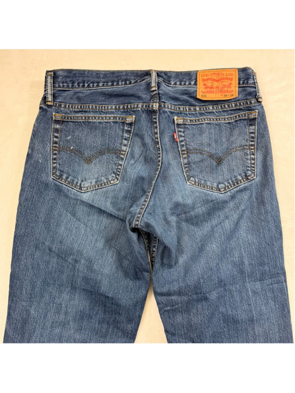 Men's Levi's 531 34x25 Cropped Hemmed Athletic Slim Fit Jeans Blue (34x34 Tag)